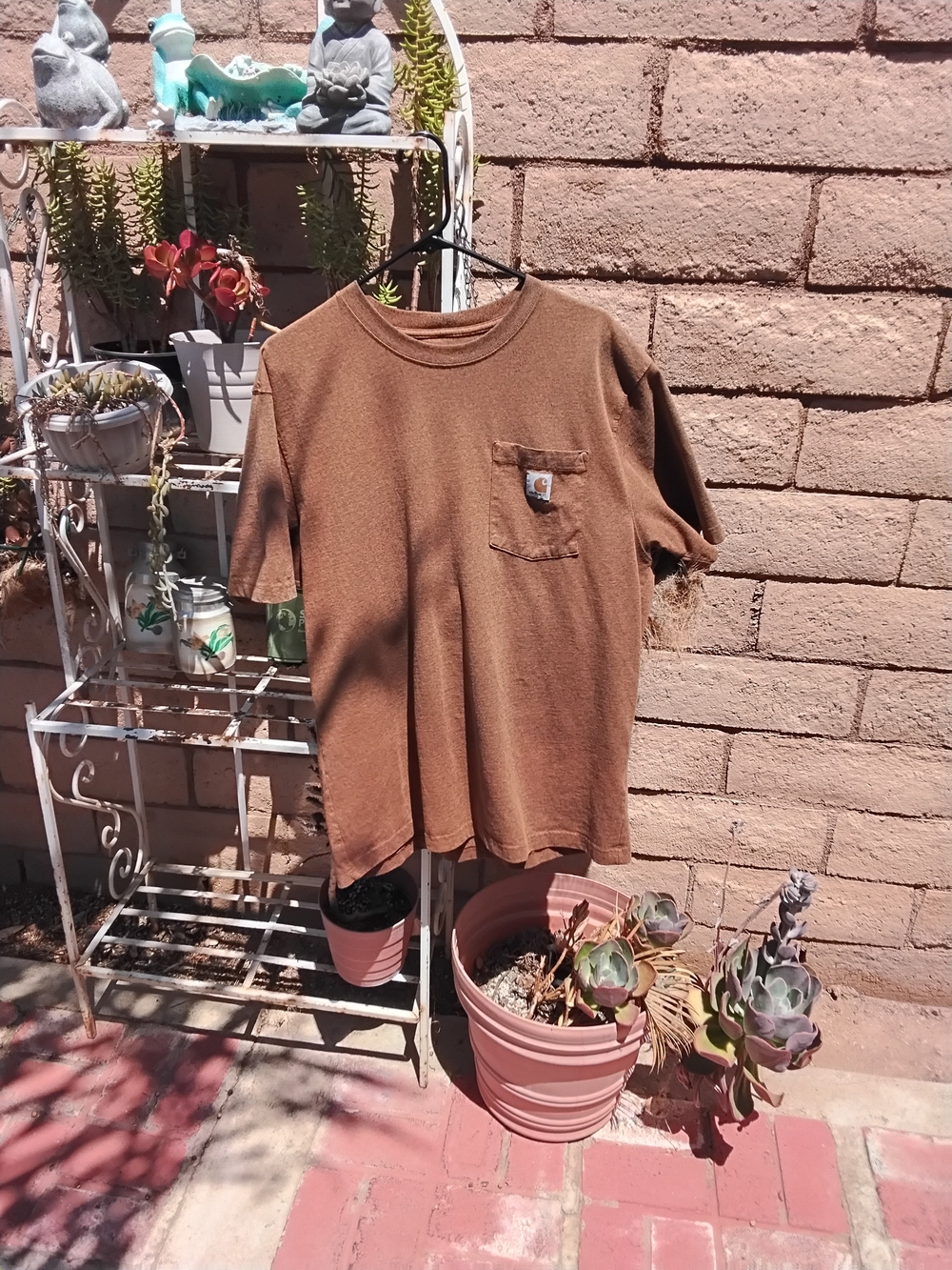 Carhartt Brown Pocket Tee with Logo Patch